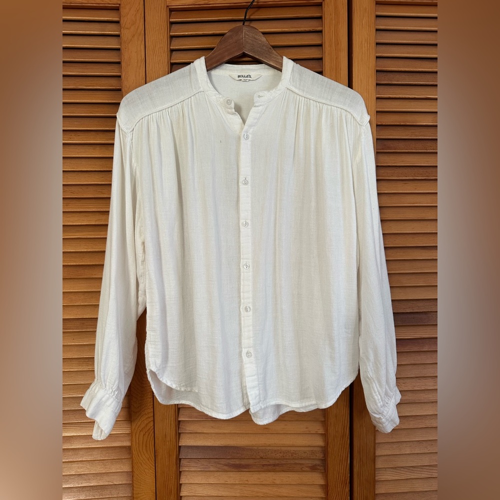 Rolla’s Cotton Jacquard Peasant Shirt